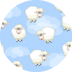 Sheep On Sky, Seamless Pattern Sticker