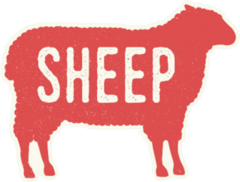 Sheep Silhouette With Grunge Text Sticker