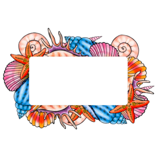 Shells & Starfish Frame Sticker