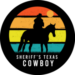 Sheriffs Texas Cowboy Color Orange Yellow And Green Sticker