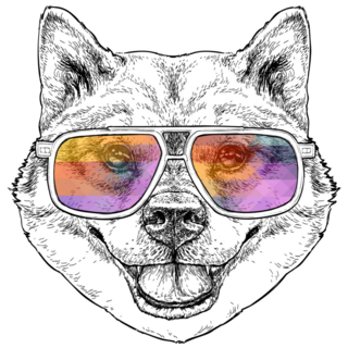 Shiba Aviator Sunglasses Sticker