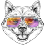 Shiba Aviator Sunglasses Sticker