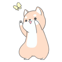 Shiba Chases Butterfly Sticker