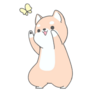Shiba Chases Butterfly Sticker