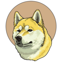 Shiba Circle Behind Sticker
