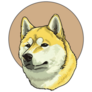 Shiba Circle Behind Sticker