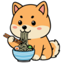 Shiba Eating Ramen Sticker
