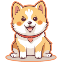 Shiba Heart Collar sticker