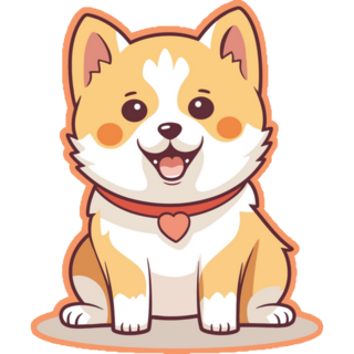 Shiba Heart Collar sticker