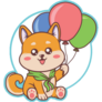 Shiba Inu Balloons Sticker