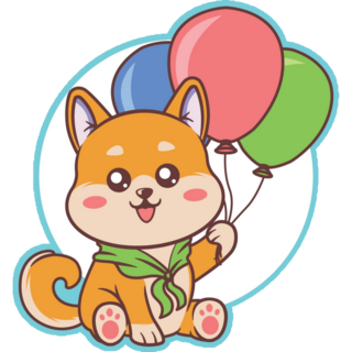 Shiba Inu Balloons Sticker