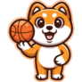 Shiba Inu Basketball Sticker