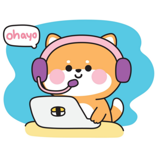 Shiba Inu Call Center Sticker