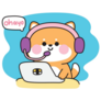 Shiba Inu Call Center Sticker