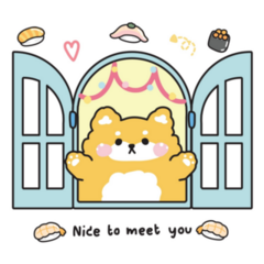 Shiba Inu Greetings Sticker