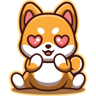 Shiba Inu Heart Eyes Sticker