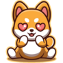 Shiba Inu Heart Eyes Sticker