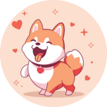 Shiba Inu In Love Sticker