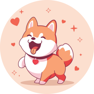 Shiba Inu In Love Sticker