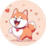 Shiba Inu In Love Sticker