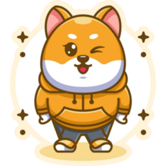 Shiba Inu Mascot Sticker