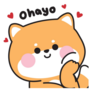 Shiba Inu ohayo Sticker 