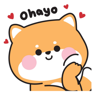 Shiba Inu ohayo Sticker 