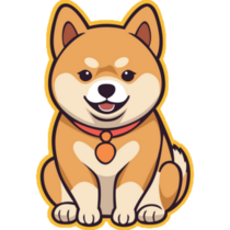Shiba Inu On Yellow Sticker