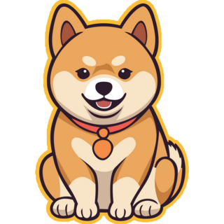 Shiba Inu On Yellow Sticker