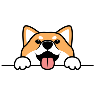 Shiba Inu Paws Up Sticker