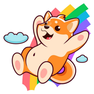Shiba Inu Rainbow Sticker
