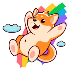 Shiba Inu Rainbow Sticker