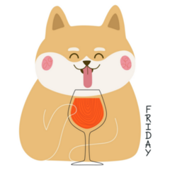 Shiba Inu Wine Friday Sticker
