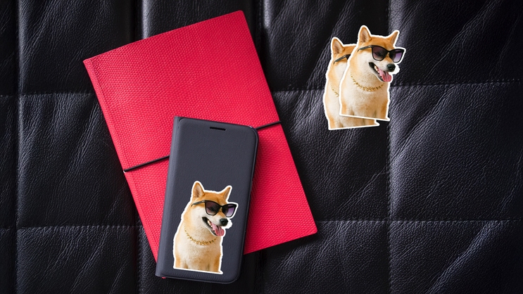 Shiba Inu with Sunglasses and Necklace Puppy Sticker