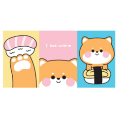 Shiba Inu With Sushi Sticker