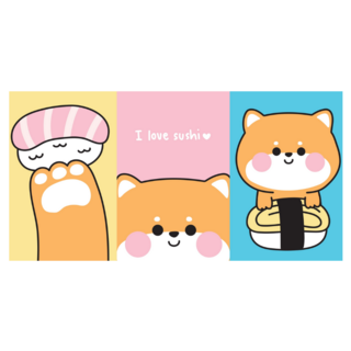 Shiba Inu With Sushi Sticker