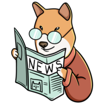 Shiba Reading News Sticker