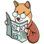 Shiba Reading News Sticker