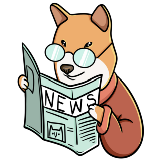 Shiba Reading News Sticker