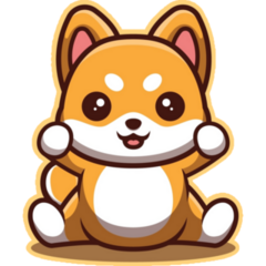 Shiba Sitting Excited Sticker