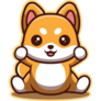 Shiba Sitting Excited Sticker