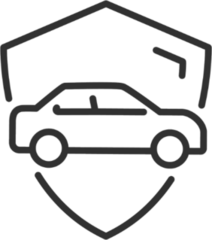 Shield And Car Line Art Sticker