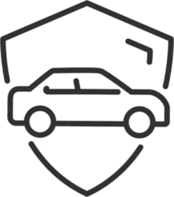 Shield And Car Line Art Sticker