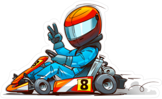Shifter Kart Racer Cartoon Sticker