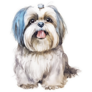 Shih Tzu Blue Fur Sticker