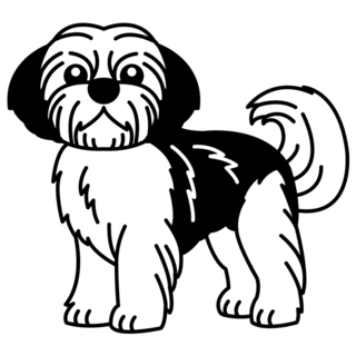 Shih Tzu B&W Sticker