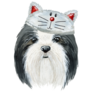 Shih Tzu Cat Hat Sticker
