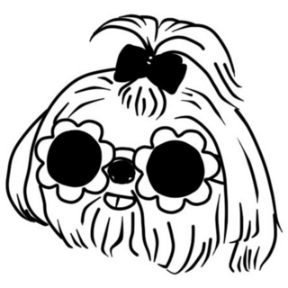 Shih Tzu Daisy Glasses Sticker