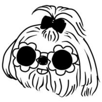 Shih Tzu Daisy Glasses Sticker