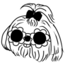 Shih Tzu Daisy Glasses Sticker